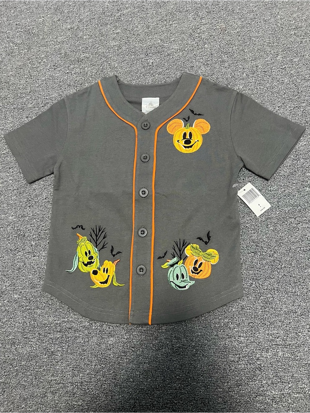 Disney Gray Mickey Pumpkin Halloween Pumpkin Jersey Kid’s 4T